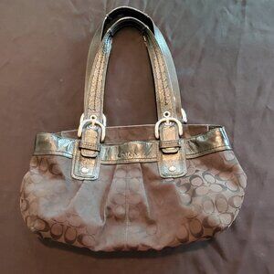 Coach Soho Signature Black Canvas & Leather Tote